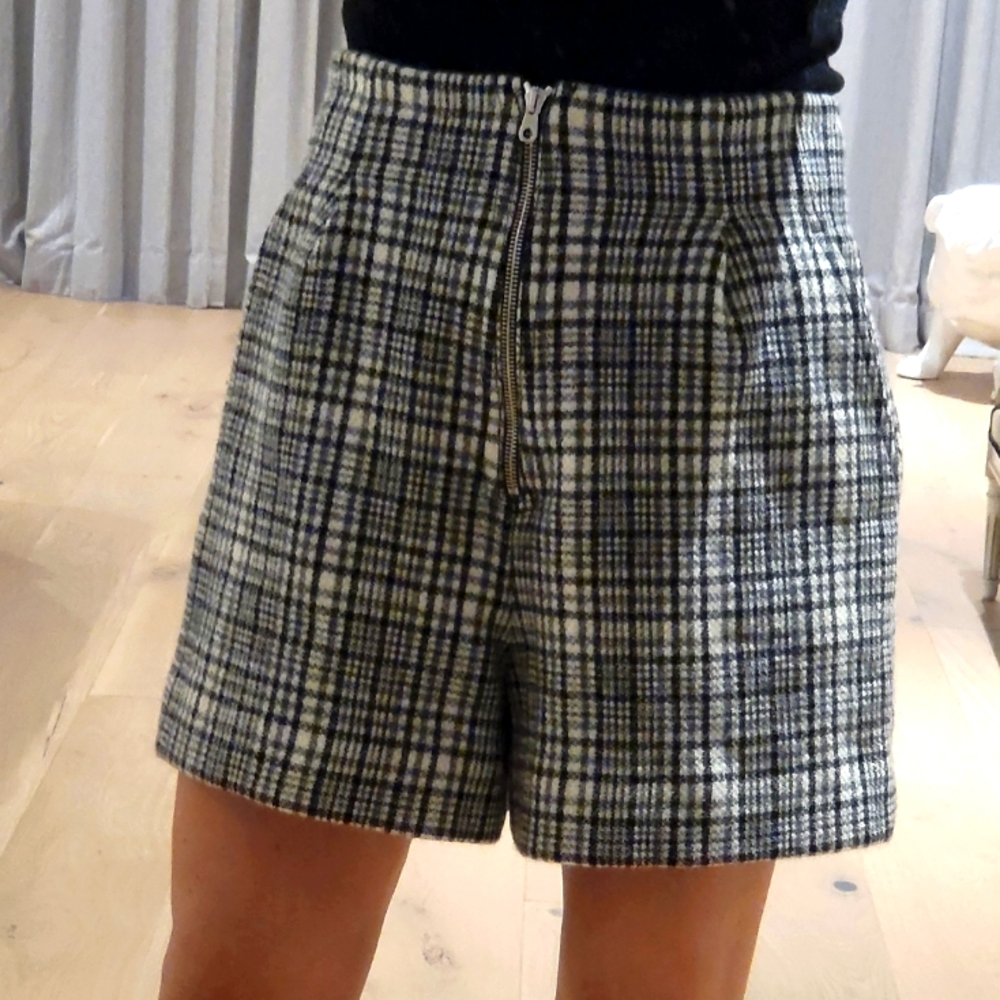 Sandro Black and White High Waist Shorts